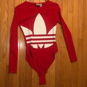 Very cute red adidas body suit